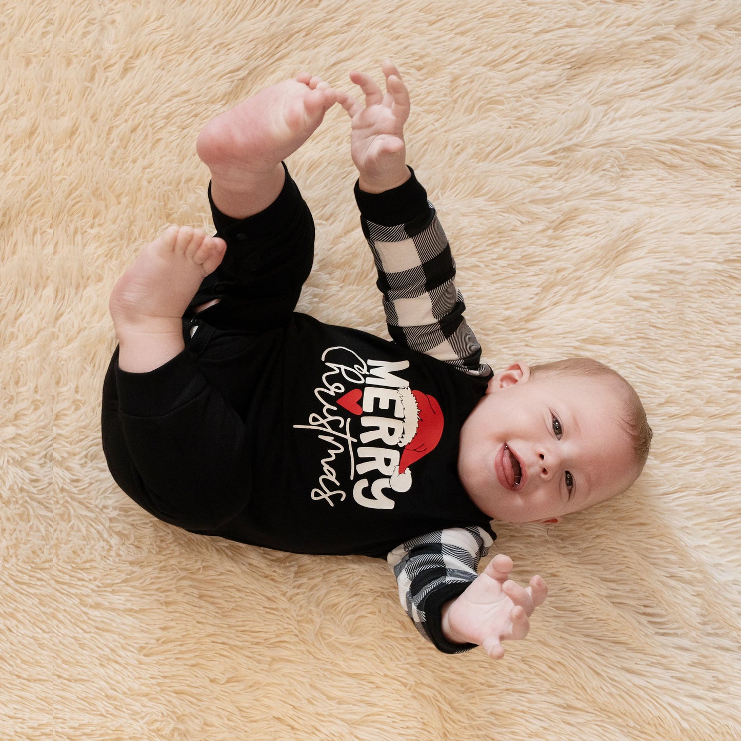 Family Matching Christmas Letter Print Long Sleeve Pajama Set For Family Xmas Party Cozy Sleepwear