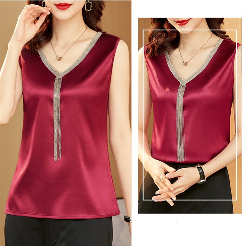 V-neck Tank Top Blouse