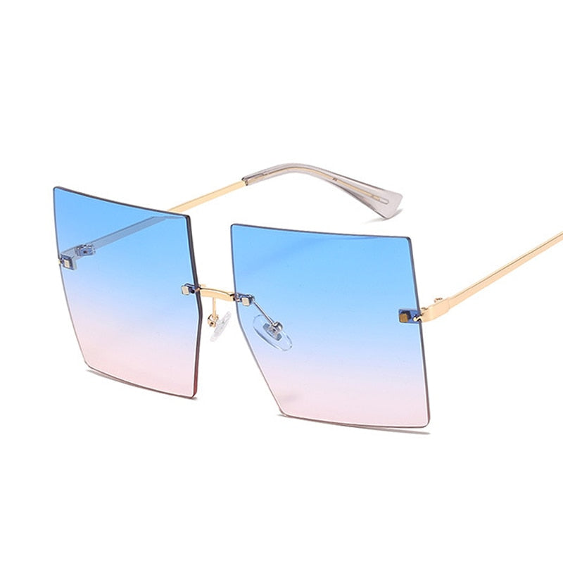 Fashion Luxury Oversized Rimless Square Sun Shades