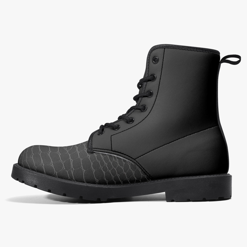 Trendy Faux Croc-Skin Leather Boots - Men