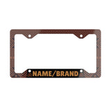 Custom Metal License Plate Frame (Name/Brand) - Brown