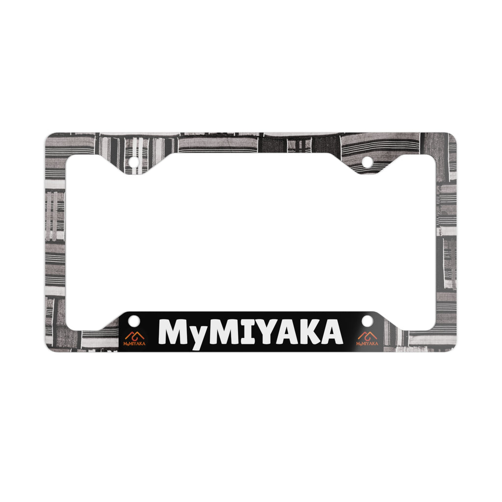 Custom Metal License Plate Frame (B/W Kente Style)