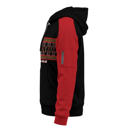 PROUD OF WHO WE ARE Fleece Half-Zip Hoodie With Arm Pockets