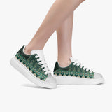Height Increasing Ikat Green Women's Sneakers