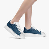 Height Increasing Ikat Blue Women's Sneakers