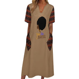 You Are Beautiful Toghu Sleeve And Pocket Casual Dress
