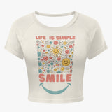 Life is Simple Fitted Crop Top Tee