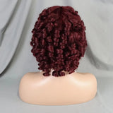 Bouncy Curly Human Hair Wigs with Bangs 200% Afro Kinky Curly Full Machine Made Wigs with Baby Hair