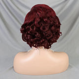 180% Density 13x4 Transparent Full Lace Frontal Bouncy Curly Human Hair Bob Wig