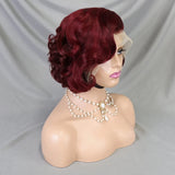 180% Density 13x4 Transparent Full Lace Frontal Bouncy Curly Human Hair Bob Wig