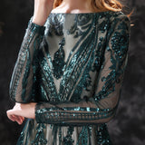 Gorgeous  Mermaid Long Sleeve Sequined Formal Gown