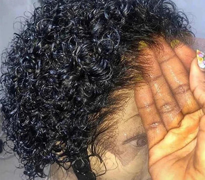 Short Curly Lace Front Human Hair Wig