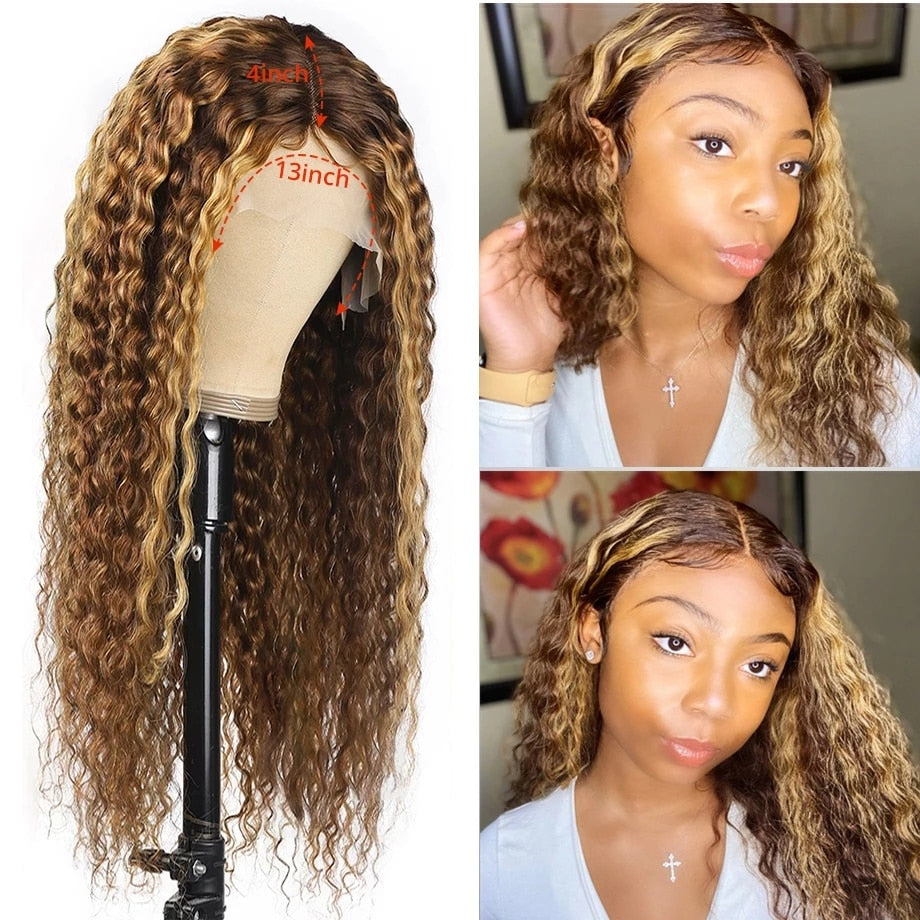 Highlight Colored Human Hair Wigs