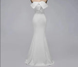 Elegant mermaid long bow style evening gown