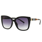 Vintage Square Cat Eye Stripe Sunglasses