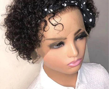 Short Curly Lace Front Human Hair Wig