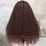 200% Density Dark Brown Jerry Curly Human Hair Wig