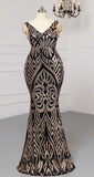 Plus size Elegant beaded sleeves sequins Evening dress