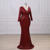 Elegant Exquisite Three-quarter Sleeves Evening Dress