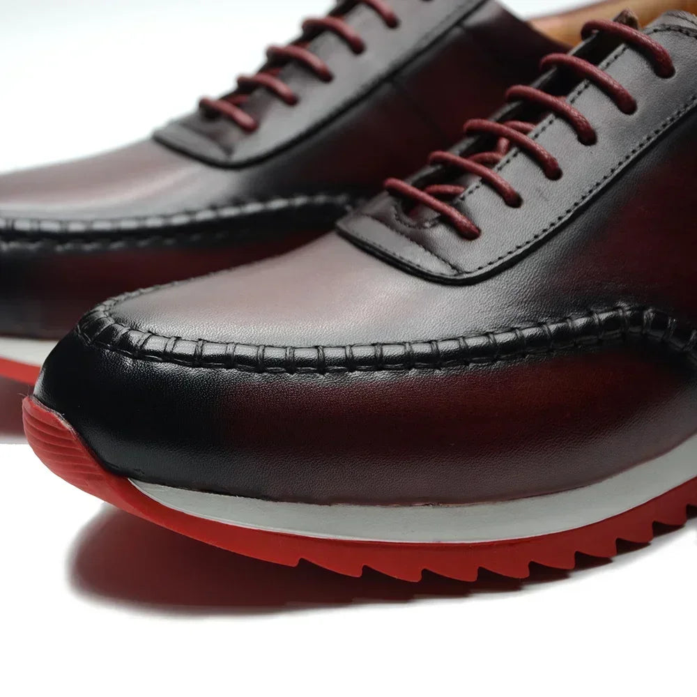 Original Genuine Leather Hand Painted Casual Outdoor Oxfords