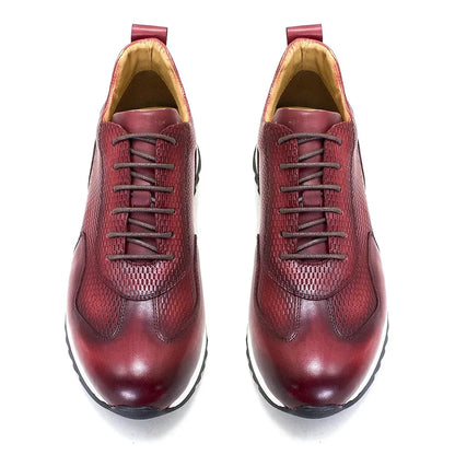 Handmade Real Cow Leather Male Oxfords Comfortable Lace-Up Running Shoes