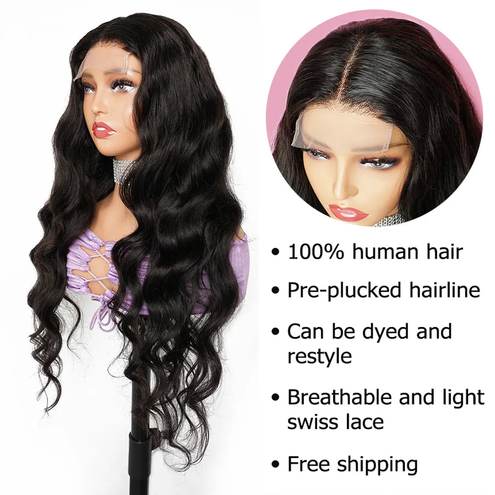 180% Wear And Go Glueless Body Wave Lace Frontal Human Hair Wig