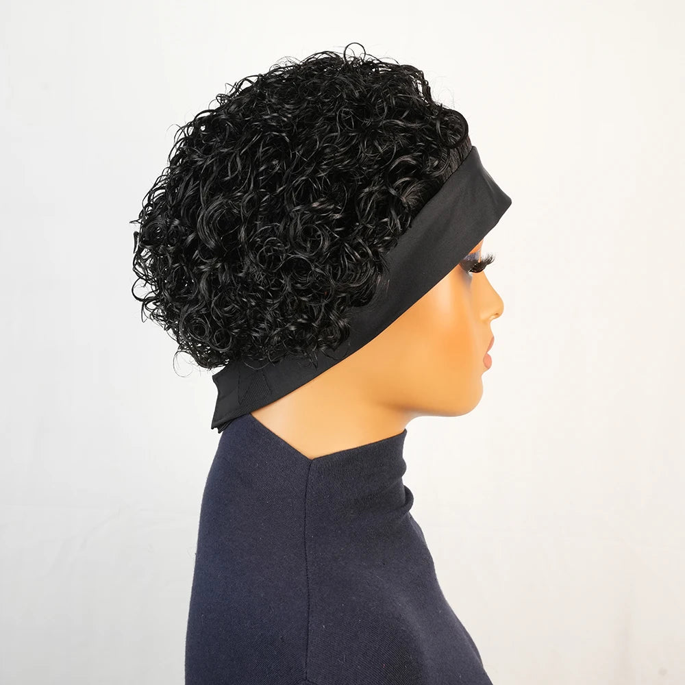 Kinky Curly Headband Wigs Wear And Go Glueless