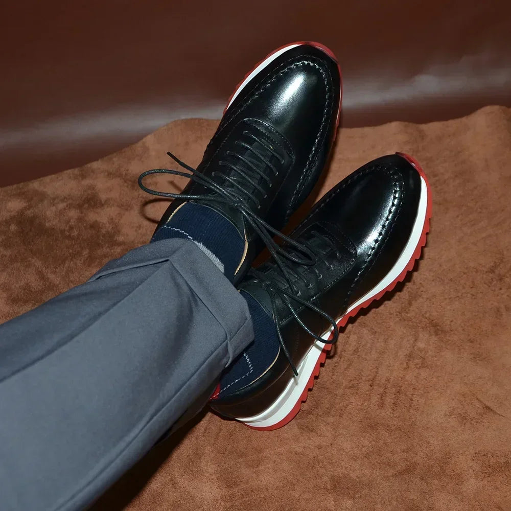 Original Genuine Leather Hand Painted Casual Outdoor Oxfords