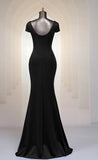 Elegant Black V Neck Formal Dress