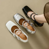 Luxury Brand Double Buckle Belt Strap Mary Janes Pumps