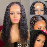 180% Kinky Curly Transparent Lace Frontal Human Hair Wig