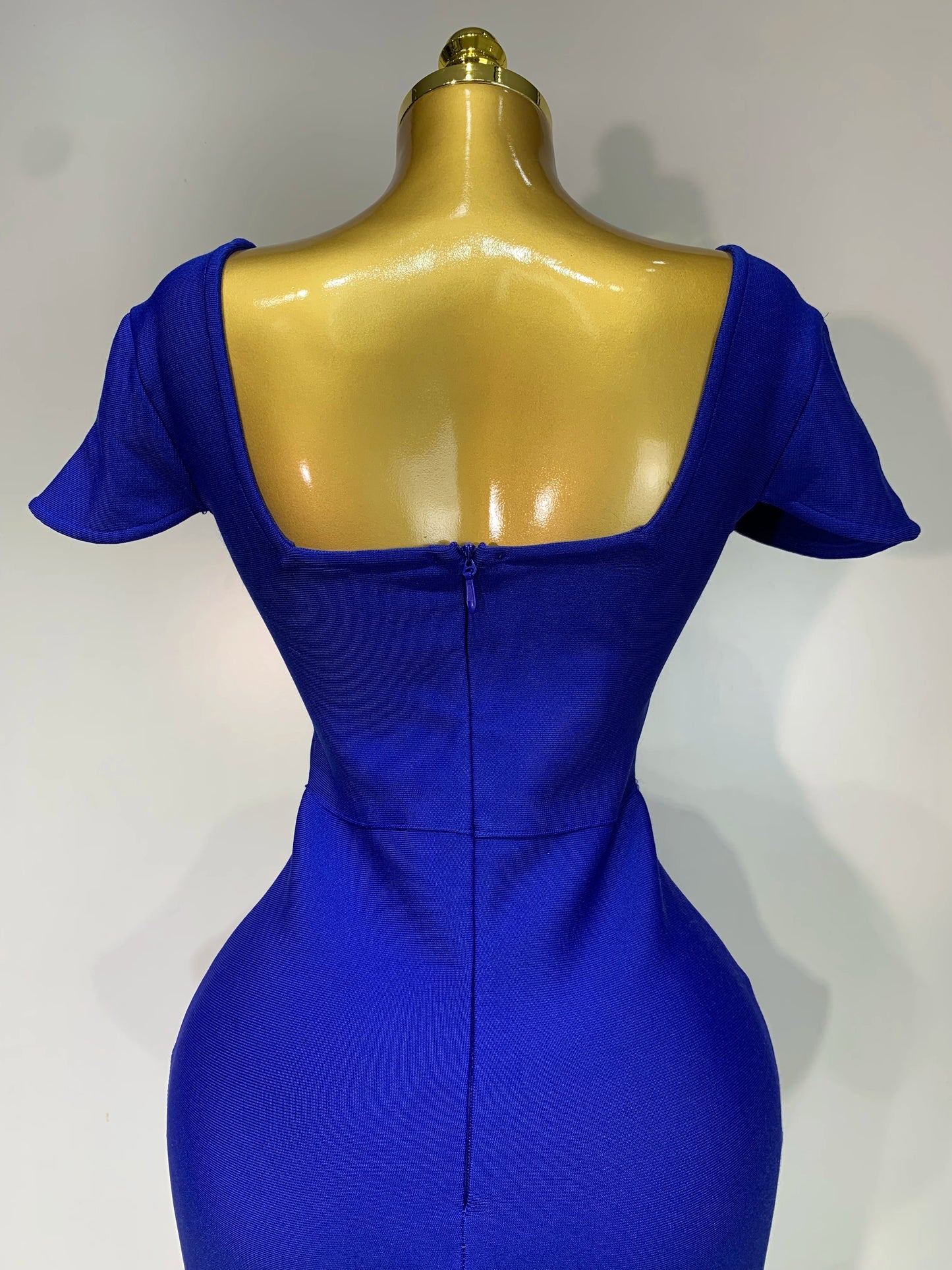 Sexy Square Collar Stretch Bandage Long Party Dress