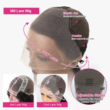 180% Density Glueless Transparent Straight Lace Front Human Hair Wig