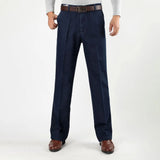 Classic Male Stretch Plus Size Baggy Straight Jeans for Men