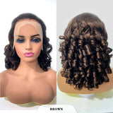 250 Density 12A Brazilian Hair Bouncy Curls Double Drawn Human Hair Wigs 250 Density