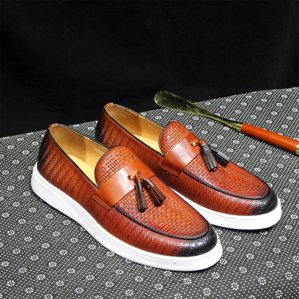 Classy Men's Flat Sole Tassel Loafers