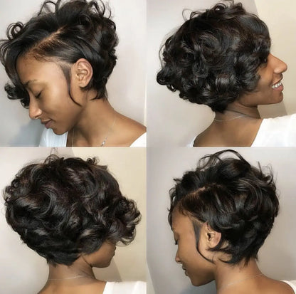 Short Human Hair Pixie Cut Wig