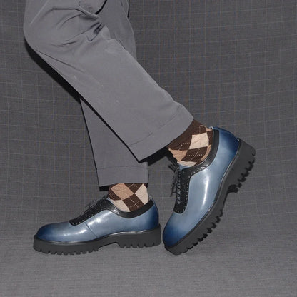 Fashion Men's Oxford Genuine Leather Round Toe Casual Dress Shoes