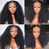 300% Density HD Transparent Lace  Kinky Curly Human Hair Wig