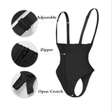 Thong Bodysuits Open Crotch Shaper Underwear with Adjustable Strap