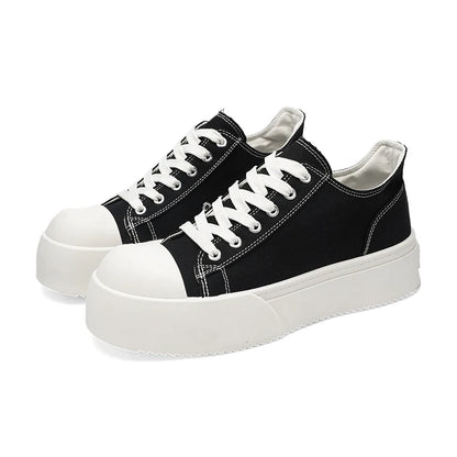 Trendy Men Thick Bottom Sports Platform Canvas Shoes