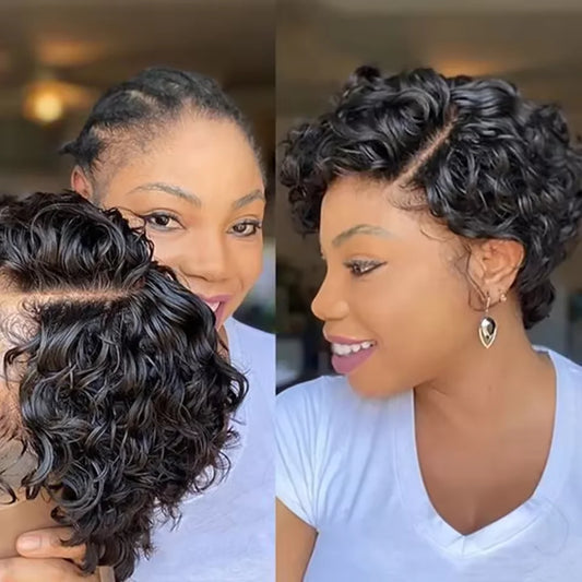 13x4 Lace Side Part Pixie Cut Wigs
