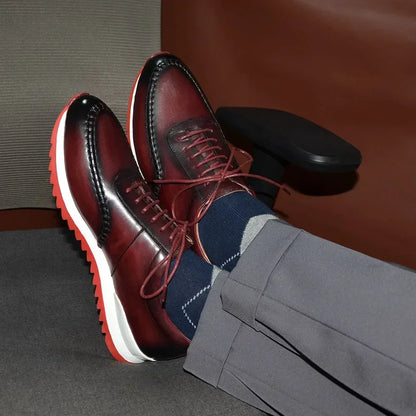 Original Genuine Leather Hand Painted Casual Outdoor Oxfords