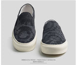 Snakeskin Pattern Low Cut Thick Soles Vulcanized Loafers