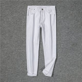 White Fashion Casual Classic Style Slim Fit Soft Stretch Jeans
