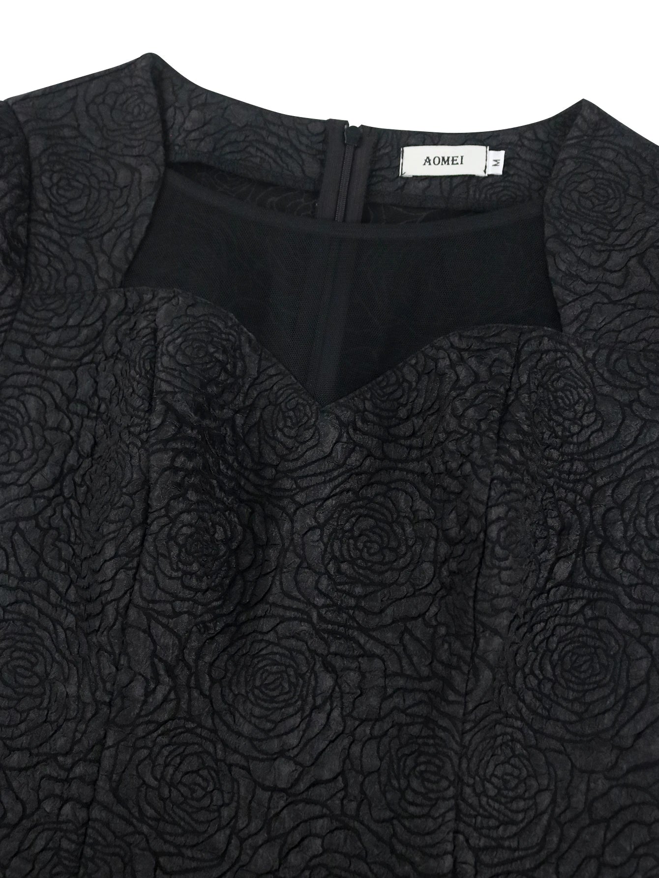 Floral Jacquard Knee-Length Fringe Hem Bodycon Dress