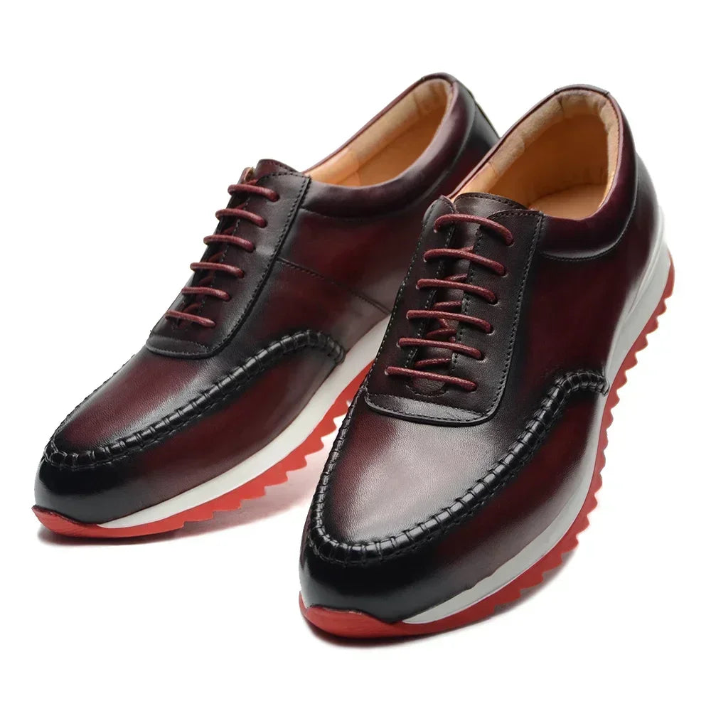 Original Genuine Leather Hand Painted Casual Outdoor Oxfords