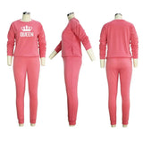 Letter Print Long Sleeve Pullover And Jogger Pants Two Piece Set