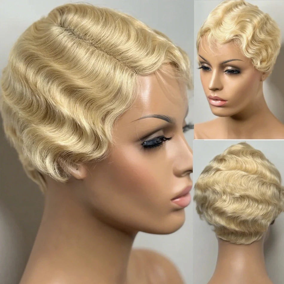 613 Blonde Pixie Cut Wig