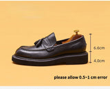 Luxury Soft Genuine Leather Mens Platform Loafers Shoes